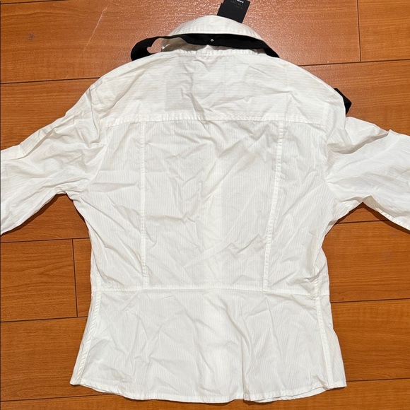 G-Star White Button-Up Shirt with Black Tie Accent - Picture 6 of 6